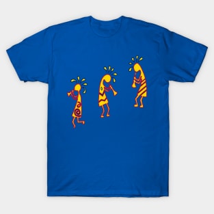 Arizona Kokopelli Colorful Tribal Flute Players T-Shirt